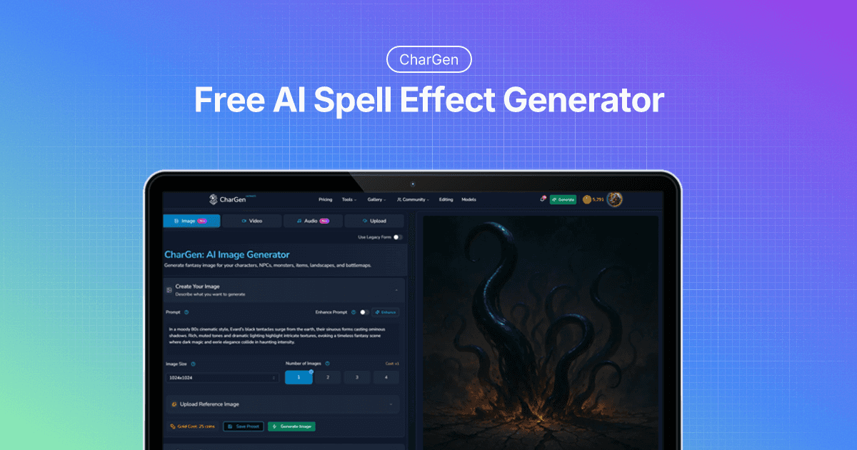 AI-generated spell effects and magical art
