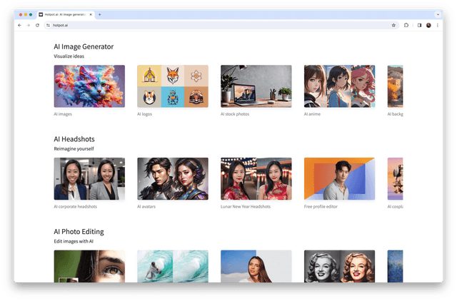 Hotpot's clean, beginner-friendly interface with simple prompt box and style presets