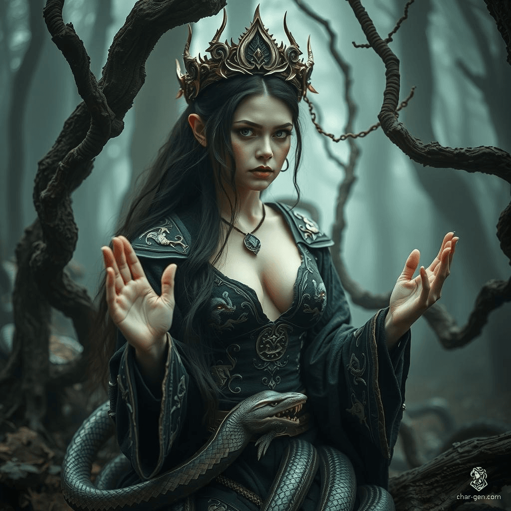 Elara, an enigmatic sorceress from the ancient, hidden city of Xyre, wields unparalleled arcane power. Cloaked in shadows and whispers, she commands the elements and sees through illusions, driven by a quest for forgotten knowledge.