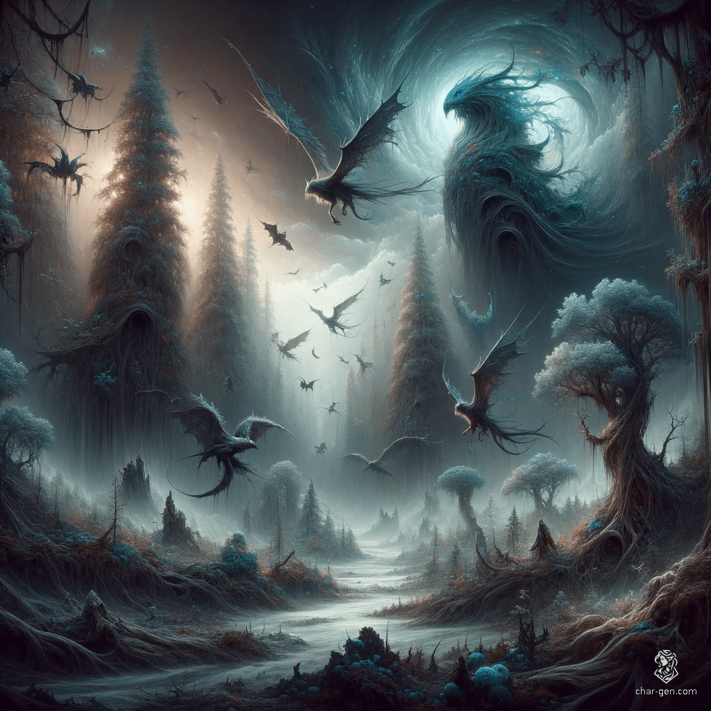 A dark-fantasy entity emerges from the shadows, depicted in stunning photorealistic 4K detail. With intricate textures and a haunting presence, this character embodies the essence of otherworldly power, shrouded in a mesmerizing blend of shadow and light, captivating the viewer's imagination.