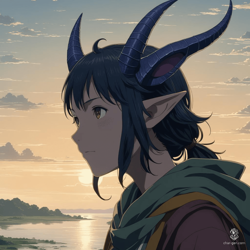 Lilith Valmoira, a 327-year-old Tiefling Druid, boasts earthy elements, animal companions, and wise intelligence. Long horns, a tail, green skin, and intricate hides distinguish her. Despite a turbulent past, she found solace in nature. Trapped in misty Barovia, she remains deeply connected to the natural world.