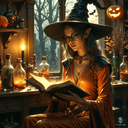 Maryam is a charming, older elf apothecary witch with a graceful, slender form and tanned skin adorned with the wisdom of wrinkles. Her tea-colored hair, streaked with grey, is tied back, while her topaz eyes sparkle with inquisitiveness. Surrounded by herbs and potions, she exudes a cozy, mystical aura, exuding competence and care.