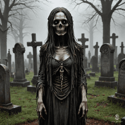 A decaying, scarred-skinned zombie clad in knight's armor lumbers slowly, its vacant gaze piercing. Despite its sluggish pace, the reanimated corpse’s striking contrast between ancient, scarred flesh and weathered armor instills a sense of eerie dread.