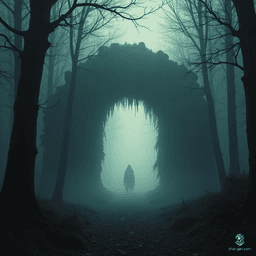 Emerging from a swirling portal in the twilight forest, grotesque demons spill forth, their twisted forms illuminated by an otherworldly light. Fog clings to the ground, shrouding the scene in mystery, as the vibrant colors of the portal hint at a chaotic realm beyond, waiting to be explored.