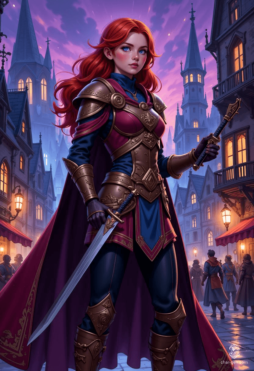 Sarah Jessica White, a charismatic Waterdhavian bard, wields a rapier with finesse while captivating audiences with her lute and expressive gestures. At 44, she grapples with a scandalous secret and a fierce ego, all while striving to be a champion for the common folk.