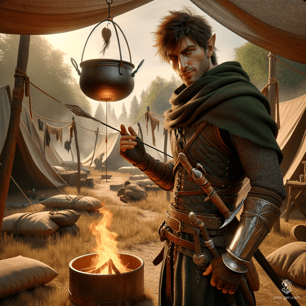 Kip Quickfingers is a sly, well-dressed halfling gambler known for his red tie and expertise in shell games. His charming demeanor hides a sharp mind and quick hands, making him both a formidable trickster and a charismatic rogue in any high-stakes situation.