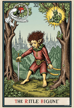 Bittles is a nimble goblin rogue with a stealthy demeanor and a small, wiry frame. Adorned in intricately detailed leather armor, he wields a slender green-gemmed dagger with confidence. With sharp goblin features and a light-footed stance, he's a master of the shadows, always ready for his next caper.