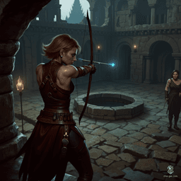 Izzy, the newly emancipated halfling assassin, is a formidable force cloaked in practicality and stealth. With her squat frame, green-scaled skin, and striking yellow-green eyes, she exudes both charm and malice. Armed with a heavy crossbow and vials of poison, she's poised in the shadows, ready for the thrill of the hunt.