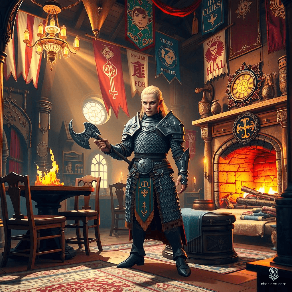 Vaevictus is a nimble Tiefling cleric and armored commander, distinguished by a prominent holy symbol and serene demeanor. With intricate scale mail and a firmly grasped mace, he leads allies in battle, driven by a desire to prove his worth to his god and protect sacred texts. His wisdom guides him, though he sometimes trusts blindly in shared piety.