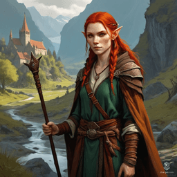 Keyleth, a 17-year-old Half-Elven druid of fair skin and cherry-red hair, hails from the Air tribe of the Ashari. Despite her lack of physical or mental prowess, her exceptional wisdom and natural affinity with animals and elements guide her Aramente journey to succeed her father as headmaster.