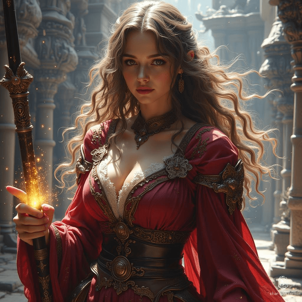 A determined 38-year-old female cleric of Pelor, she blends unwavering faith with sharp wit. Her impressionistic spirit illuminates even the darkest of places, drawing followers with her humor and warmth. Armed with divine light and laughter, she champions hope and healing in a tumultuous world.