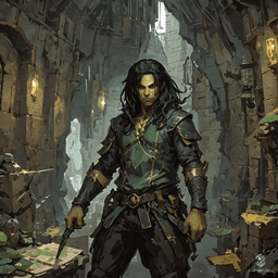 A tall, wiry Serpentfolk rogue with yellow-green scales, he navigates the world with nimble grace. Haunted by past mistakes, he seeks revenge against those who wronged him, all while cloaked in stealth and wrapped in the wisdom of nature and serpentine companions. Trust is fragile; survival is paramount.