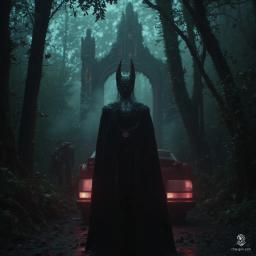 In a highly detailed cinematic scene, a mysterious fantasy character emerges from the shadows of an epic, moody dark forest. Their presence is captured with a stunning bokeh effect and symmetrical balance, in a rich, grainy 8K resolution that evokes classic high-budget Hollywood movies.