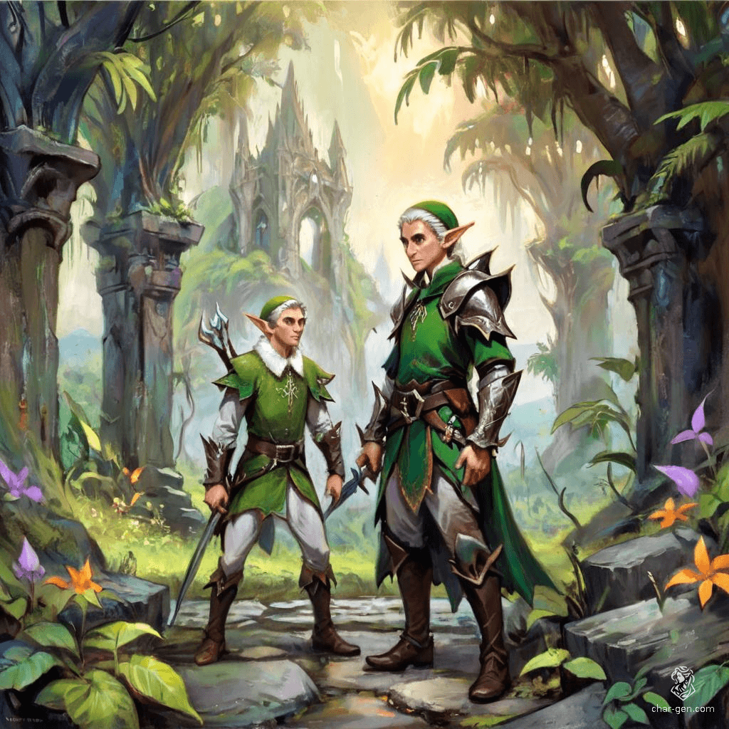HenryKartoffelsalat's warlock is a highly charming High Elf sage, adorned in intricately detailed leather armor. Surrounded by an aura of magic, they wield a prominently featured dagger with a strong grip. Arcane sigils glow around them, highlighting their medium build and adding to their mystical presence.