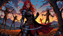 Sarah Jessica White, a Waterdhavian Noble bard, captivates with her cherry-red hair and enchanting blue eyes. Armed with a rapier and magical instrument, she balances charm and cunning, concealing a scandalous secret behind her nimble, leather-clad exterior. A hero to the common folk, yet secretly prideful and quick to anger.