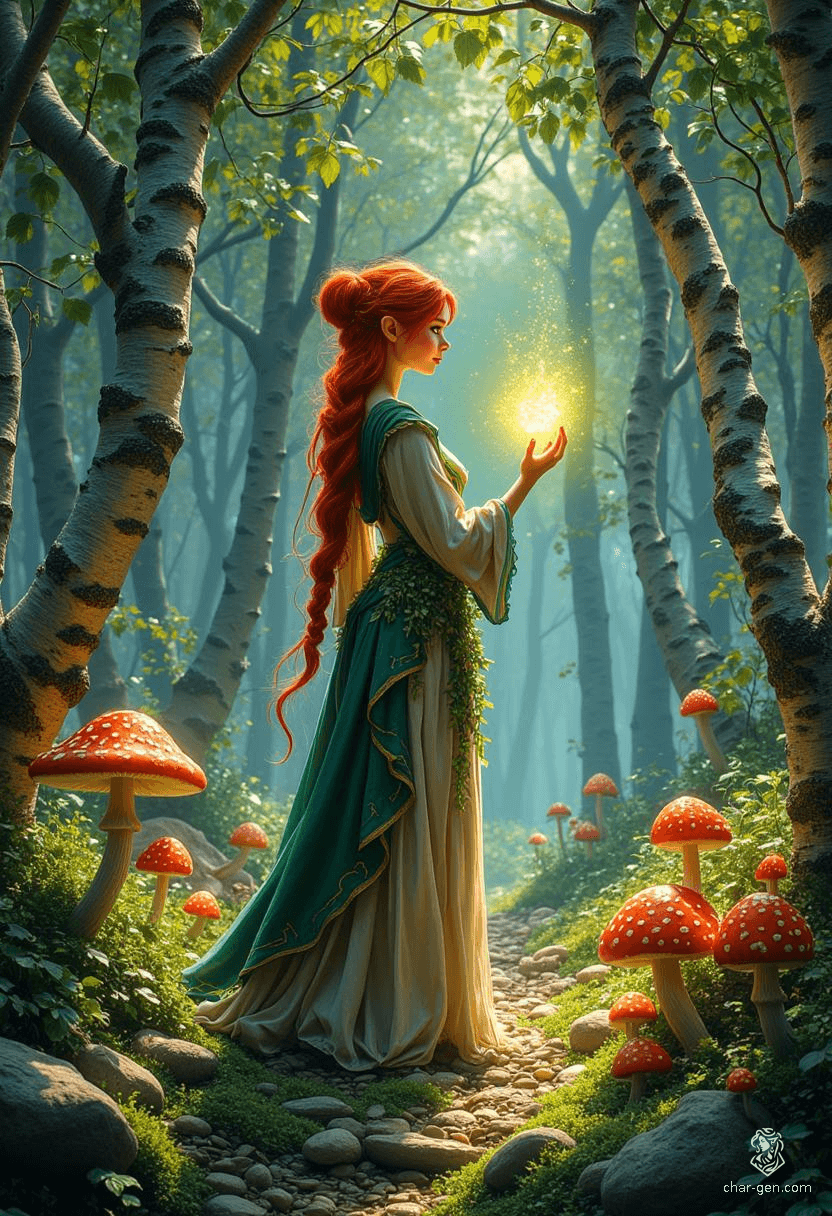 Keyleth, a petite Half-Elven druid of the Air tribe, wields extraordinary powers over nature despite her social awkwardness. With striking cherry-red hair and wise brown eyes, she embarks on a Noble Odyssey to protect Tal'Dorei and discover her true worth as a leader.