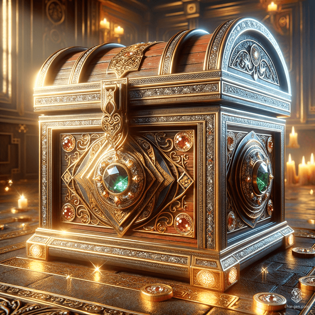 The Chest Box is a mesmerizing artifact pulsating with ancient magic. Craftsmen of old forged it to conceal the secrets of forgotten realms. When opened by a worthy soul, it reveals treasures or glimpses of untold worlds, shimmering in ethereal light.