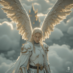 Puriel is a formidable aasimar fighter, standing confidently with a greataxe in hand. Clad in intricately detailed chain mail that glows subtly, his unusual-colored eyes reflect his holy lineage. With blond cornrows framing his strong features, he embodies both strength and a warrior spirit.