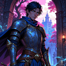 Arion, the steadfast guard, dons gleaming chainmail that reflects the light of dawn. With sharp eyes and a keen sense of duty, he patrols the cobblestone streets, ensuring the safety of his realm. His unwavering vigilance stands as a shield against lurking shadows and unseen threats.