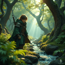 Meet Kellan, a nimble halfling spy standing 4 feet tall and weighing 84 pounds. With warm chocolate-brown hair, sharp green eyes, and a dark green robe, he seamlessly blends into crowds. Armed with a dwarvish mace, he stealthily carries secret messages, ever the watchful rogue.