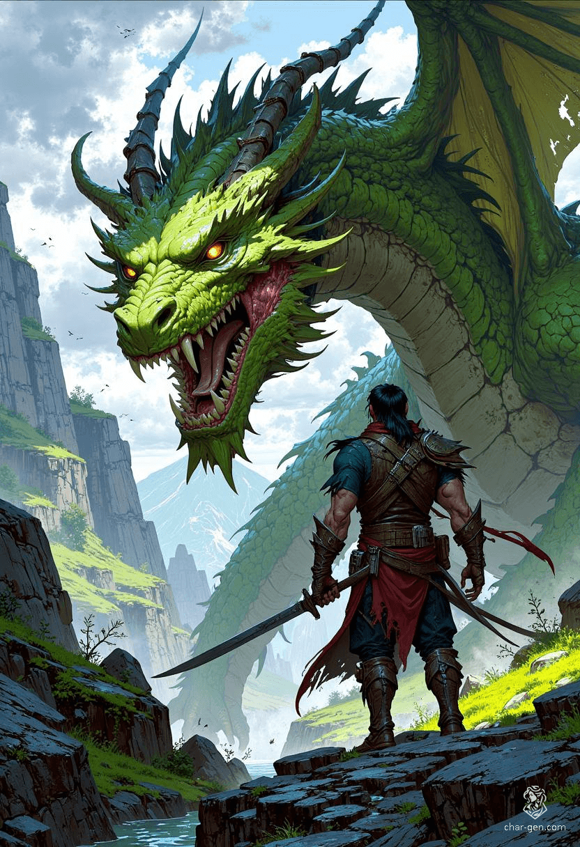 Tancrede, a resilient 25-year-old human fighter and former captain of the Citadel guard, wields a mastery of weapons unique to both rangers and rogues. Haunted by tragedy, he fiercely guards nature and relentlessly pursues vengeance against the dragon that shattered his past.