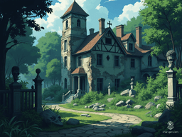 Nestled on the outskirts of Phandalin, the ruined manor house was once a symbol of noble grandeur. Now, its decaying walls and overgrown gardens serve as the grim stronghold of the Redbrand ruffians. A compelling testament to both lost glory and menacing occupancy.