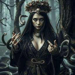 Elara, an enigmatic sorceress from the ancient, hidden city of Xyre, wields unparalleled arcane power. Cloaked in shadows and whispers, she commands the elements and sees through illusions, driven by a quest for forgotten knowledge.