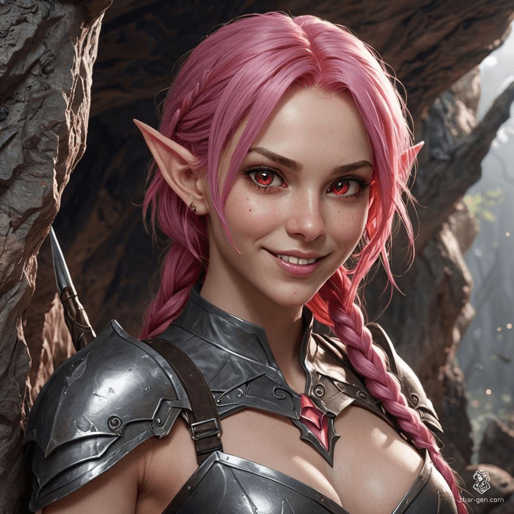 Lyria, an ethereal elf with glowing silver hair and luminous blue eyes, wields ancient magic to protect her enchanted forest. Graceful and wise, she communicates with mythical creatures and bends nature to her will, embodying the spirit of the wild.