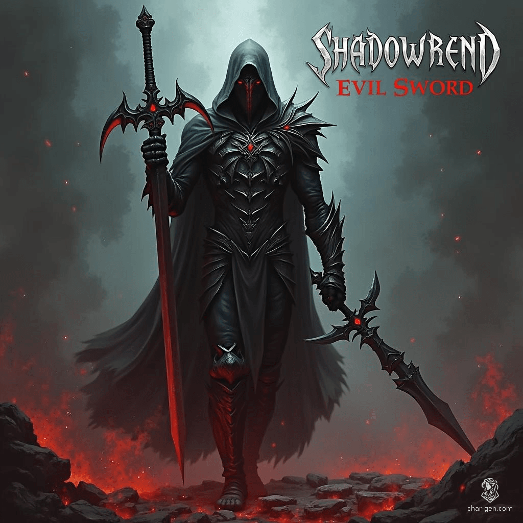 Shadowrend is a wicked sword forged in the heart of darkness, its blade swirling with inky tendrils that whisper secrets of despair. Wielding it grants the bearer dominion over shadows, draining the life force of foes while fueling the sword’s insatiable thirst for souls.