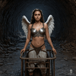 An ethereal aasimar, this holy human radiates a gentle glow, embodying divine grace. Their unusual colored eyes shimmer with celestial light, hinting at their angelic heritage. A beacon of hope and strength, they navigate the mortal realm with a unique blend of humanity and divine purpose.