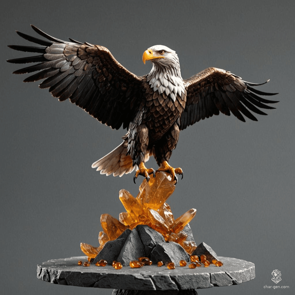 The Amber Eagle is a mesmerizing figurine, expertly carved from radiant amber, its wings poised in a majestic flight. Legend whispers that this tiny avian guardian embodies the spirit of freedom, granting its bearer heightened intuition and the ability to soar above challenges with unmatched clarity.