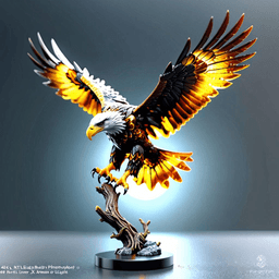 The Amber Eagle is a mesmerizing figurine, crafted from pure amber and intricately shaped to depict an eagle in mid-flight. It radiates a warm, golden glow, imbuing any space with an air of strength and protection. Legends say it grants the bearer clarity of vision, both in mind and spirit, allowing them to soar above challenges and see the truth hidden in shadows.