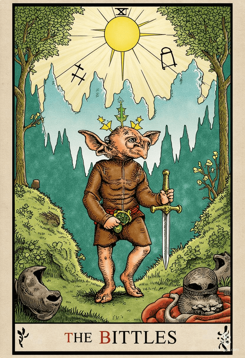 Bittles is a petite goblin rogue, notable for nimble agility and a stealthy demeanor. Clad in intricately detailed leather armor, they wield a slender, green-gemmed dagger with confidence. With a cheeky grin and quick wit, Bittles navigates the shadows, always ready for mischief.