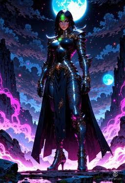 The Celestial Aegis is a legendary plate armor crafted from radiant ammolite plates set in copper and brass, intricately designed for both protection and movement. The fully-enclosed helm features a greenish, transparent ocularium, allowing sight through the cosmic void. Equipped with oxygen tanks, this armor is perfect for traversing the space waves. With its segmented plates providing unparalleled agility, the wearer becomes a cosmic guardian, ready to face the mysteries of the universe.