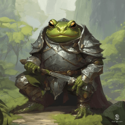 Meet Glim, a charming male Grung paladin with a heart of gold. Slender and vibrant green, he navigates the world with a friendly demeanor and unwavering courage. Armed with a magical spear and boundless optimism, Glim spreads hope and justice, proving you don’t need armor to be a hero.