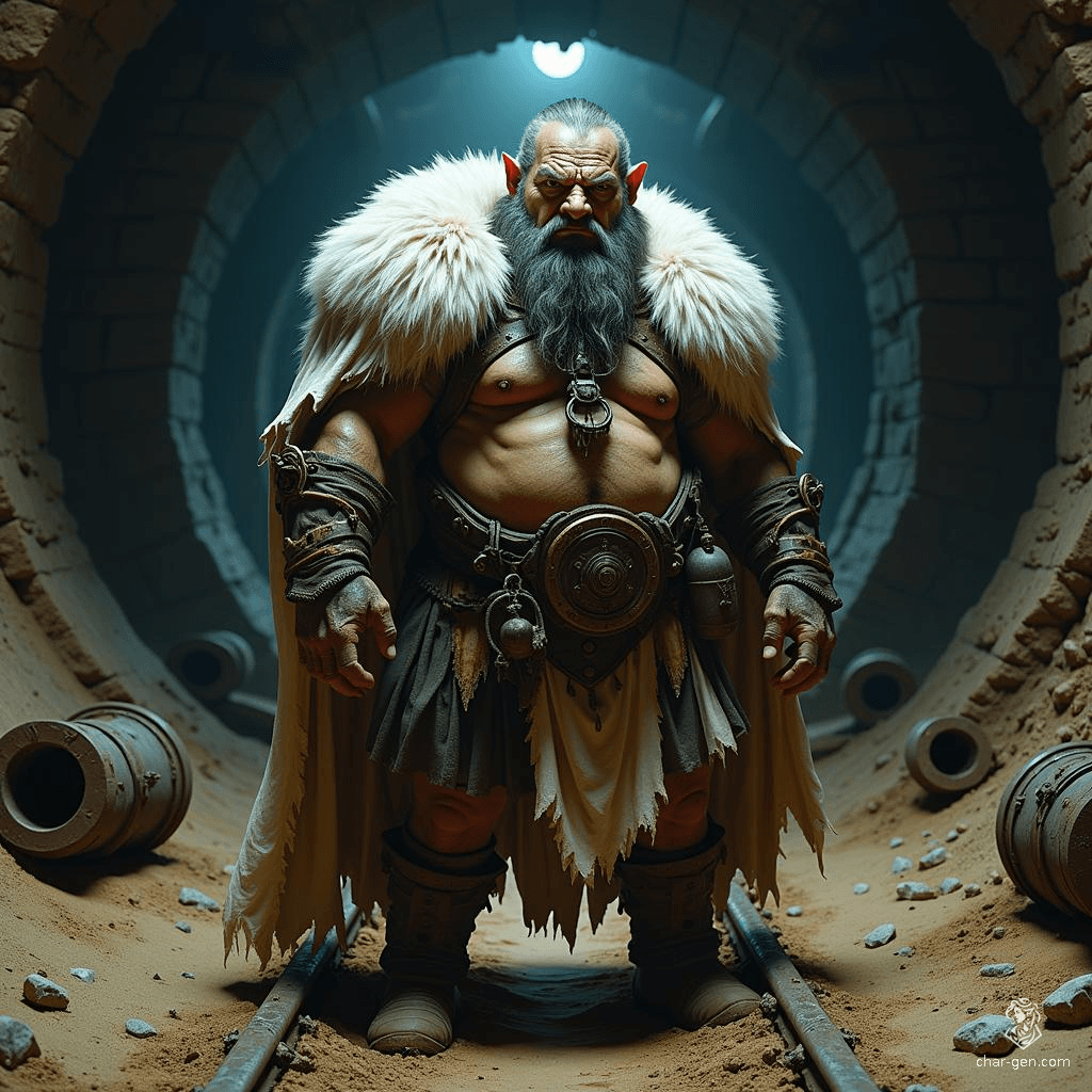 Braxton, an imposing elderly barbarian chief, embodies raw strength and wisdom. His wild, rugged appearance is matched by a fierce spirit. Clad in simple villager attire with a striking white fur cloak, he commands respect and fear in equal measure, ruling his clan with a powerful, unyielding presence.