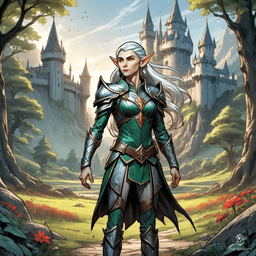 Elyndor, the Silverleaf Elf, embodies grace and wisdom. With cascading silver hair and emerald eyes, he navigates the ancient woods of Eldoria. A skilled archer and master of nature's magic, Elyndor protects his realm from encroaching darkness, always speaking in riddles and melodies of the forest.