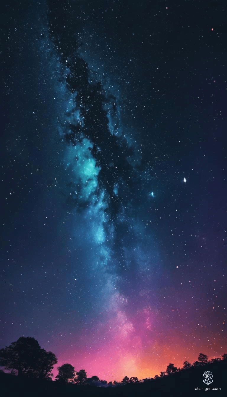 Under a celestial tapestry, stars streak across an infinite open sky, creating a mesmerizing display of cosmic brilliance. Tranquility reigns as vibrant constellations weave a shimmering blanket of light, inviting onlookers to get lost in the quiet magic of the night.