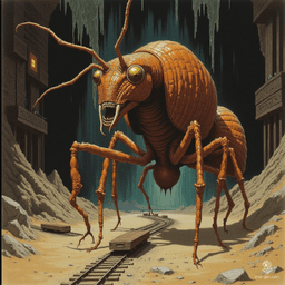 Behold the colossal Fire Ant, a towering creature with a carapace of shimmering ember-red and orange. Its razor-sharp mandibles glow with a molten intensity, while fiery trails blaze in its wake. This fearsome predator commands the battlefield, unleashing scorching fury upon any who dare challenge its reign.