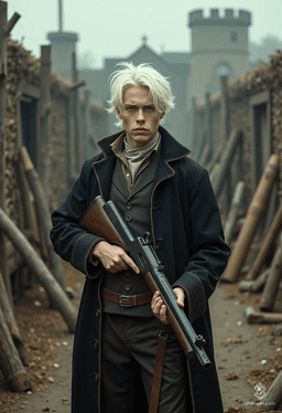 Percival Fredrickstein Von Musel Klossowski De Rolo III, an agile and intelligent young gunslinger from the noble Whitestone family, finds purpose in vengeance after escaping imprisonment. With his striking white hair and a heart full of grief, he crafts innovative weapons to reclaim his lost legacy.