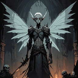 A small, mythical fairy-like humanoid with translucent wings and elfin features, this slender and ethereal Monk exudes calmness and grace. Their fluid posture and serene expression belie inner strength and spiritual wisdom.