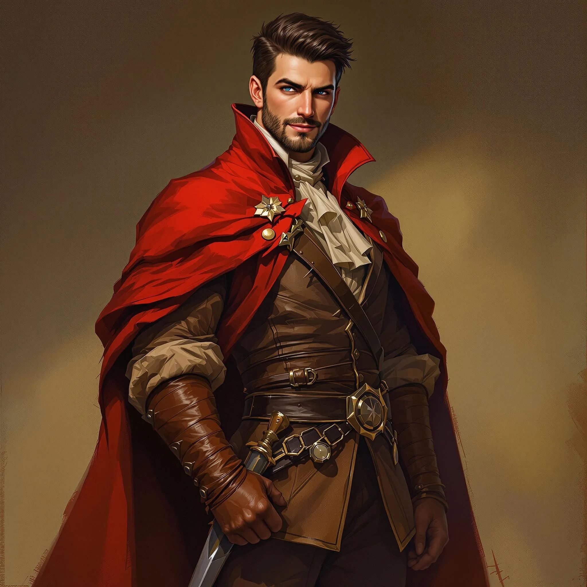 A diverse human male in his early 30s, embodying maturity and approachability. With one striking blue eye and one warm brown, he carries the wisdom and resilience of adulthood, blending seamlessly into any realm with grounded strength and a quietly compelling presence.