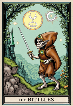Bittles is a petite goblin rogue, notable for nimble agility and a stealthy demeanor. Clad in intricately detailed leather armor, they wield a slender, green-gemmed dagger with confidence. With a cheeky grin and quick wit, Bittles navigates the shadows, always ready for mischief.
