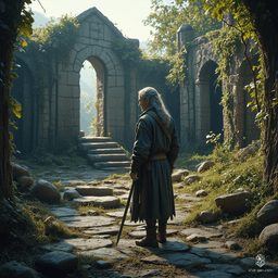 Tancrede is a weathered, 55-year-old human fighter with a commanding presence, blending ranger and rogue skills. A former captain of the Amnur guard, he wields a shortsword with purpose, driven by a deep connection to nature and a quest for vengeance against a dragon that ravaged his past.