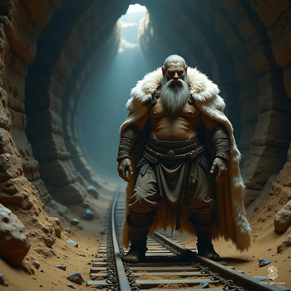 Braxton, an imposing elderly barbarian chief, embodies raw strength and wisdom. His wild, rugged appearance is matched by a fierce spirit. Clad in simple villager attire with a striking white fur cloak, he commands respect and fear in equal measure, ruling his clan with a powerful, unyielding presence.