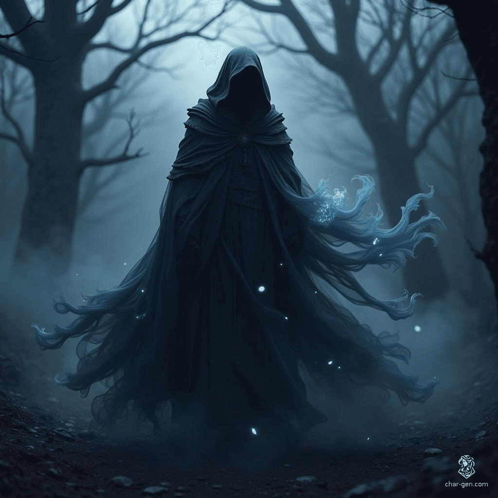 The Shadow Cloak envelops its wearer in a swirling veil of darkness, rendering them nearly invisible in dim light. As shadows cascade from its fabric, it enhances stealth and grants glimpses into hidden realms, allowing the chosen one to witness truths concealed from ordinary sight.