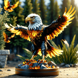 The Amber Eagle is a mesmerizing figurine, crafted from pure amber and intricately shaped to depict an eagle in mid-flight. It radiates a warm, golden glow, imbuing any space with an air of strength and protection. Legends say it grants the bearer clarity of vision, both in mind and spirit, allowing them to soar above challenges and see the truth hidden in shadows.