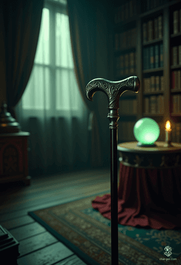 The Cursed Walker is an exquisite cane of polished ebony, its ornate silver handle engraved with a mysterious "C." Infused with ancient magic, it grants its wielder the ability to commune with spirits, unearthing lost secrets that linger in the shadows of the past.