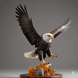 The Amber Eagle, a masterfully carved figurine, glows with a warm, golden hue, capturing the essence of a soaring eagle. Legends say that when held aloft under the moonlight, it grants the bearer visions of distant skies and uncharted paths, igniting the spirit of adventure.