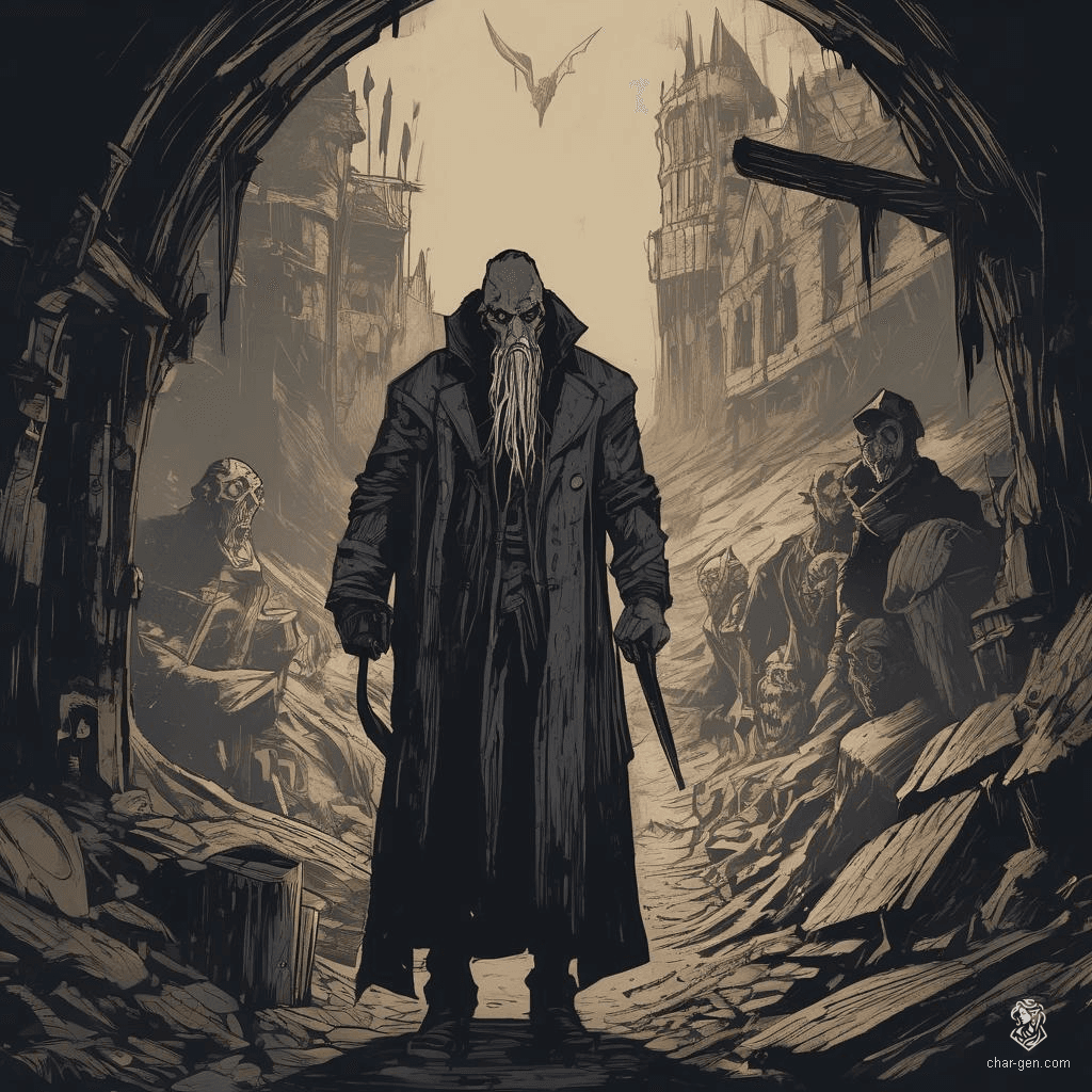 A pale-skinned vampire aristocrat, clad in an elegant black leather gothic dress, stands hauntingly on a cliff's edge over a stormy ocean. With a hypnotic gaze and razor-sharp fangs, this moody, intricately detailed figure embodies gothic macabre against a starry, foggy night in Tim Burton's style.